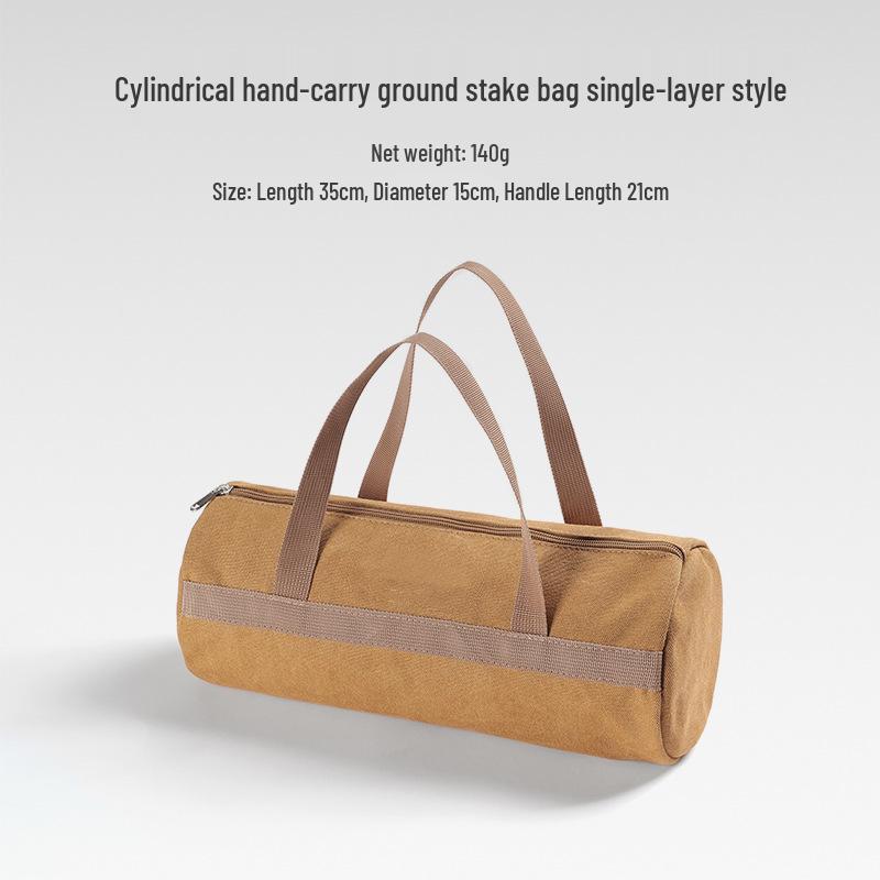 Camping Ground Nail & Tool Storage Bag - Portable Cylinder Organizer for Outdoor Accessories