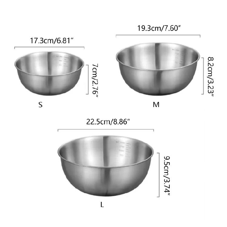 Mixing Bowl Easy to Clean Cooking Basins StainIess Steel Material Nesting Bowl