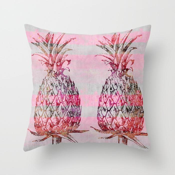 Tropical Fruit Painted Pineapple Linen Pillow Pillow Case Casual Comfortable Car Sofa Office Cushion Cover