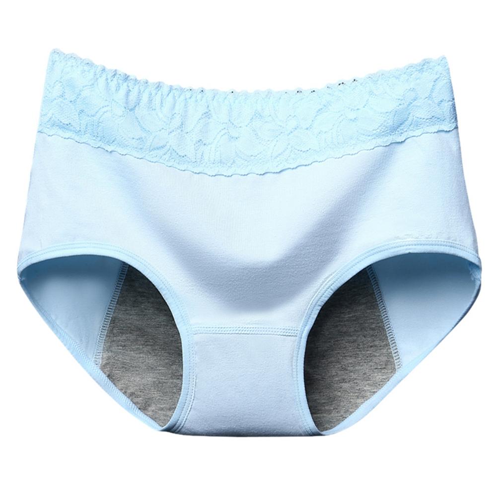 Menstruační kalhotky pro ženy se středním pasem, květinové, poporodní hipster kalhotky pro dámy s krajkou, dívčí kalhotky s plným krytím, bavlněné strečové kalhotky