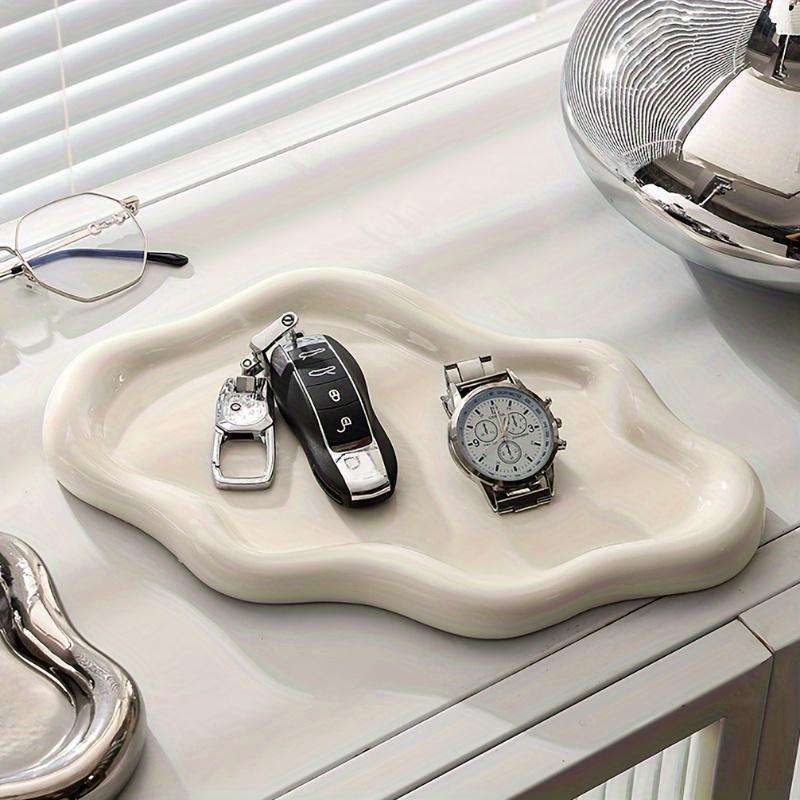 1pc ceramic cloud-shaped jewelry tray, suitable for decorating and collecting statues, space-themed home decoration