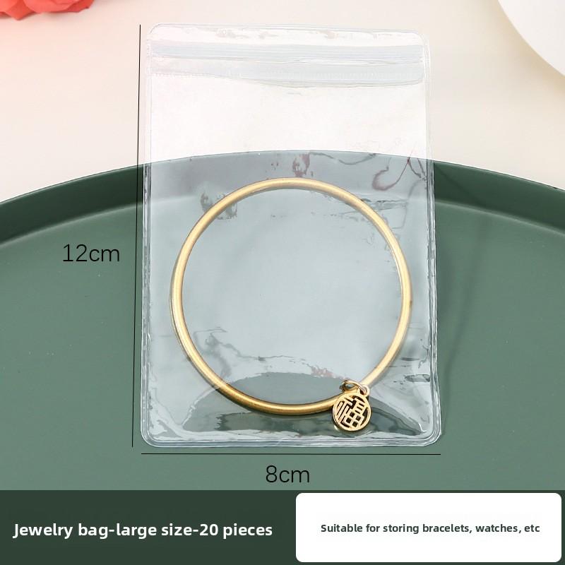 20-Pack Thick PVC Jewelry Bags - Self-Sealing Clear Pouch for Anti-Tarnish Storage of Earrings/Necklaces Zip Lock Protection
