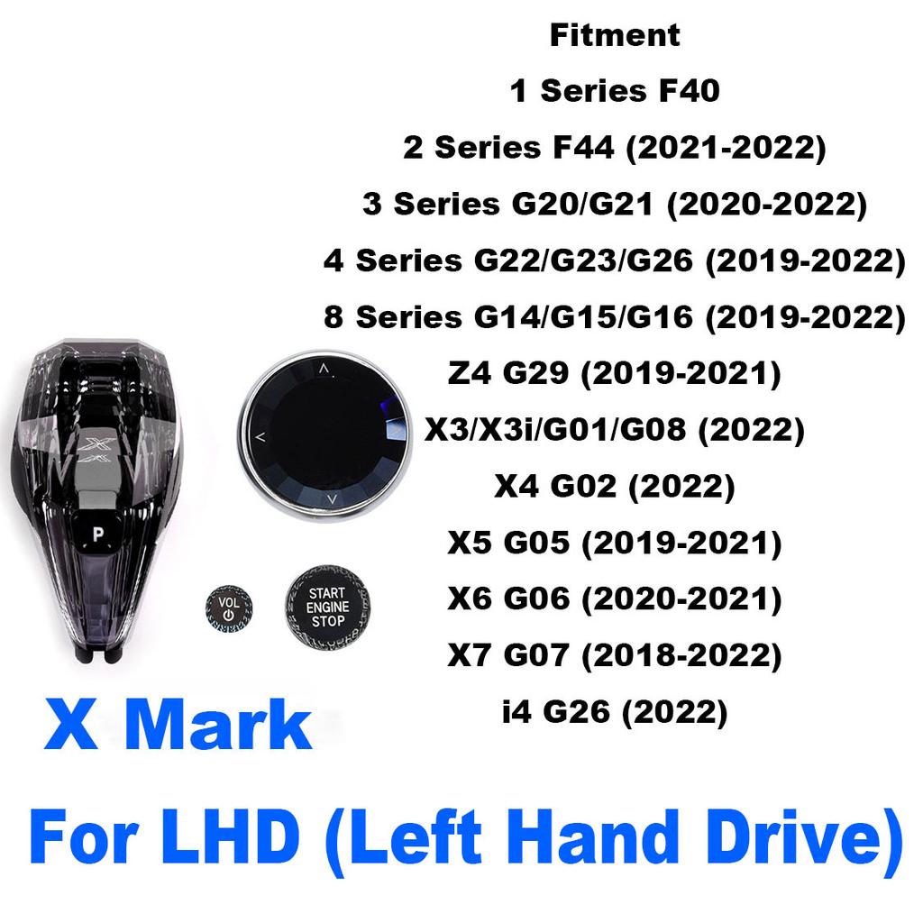 AAAQU1 4 Piece Set Crystal Gear Shift Knob Lever For BMW G20 G21 iX3 G08 X3 G01 X6 G06 X7 G07 X5 G05 Automatic Crystal Gear Handle