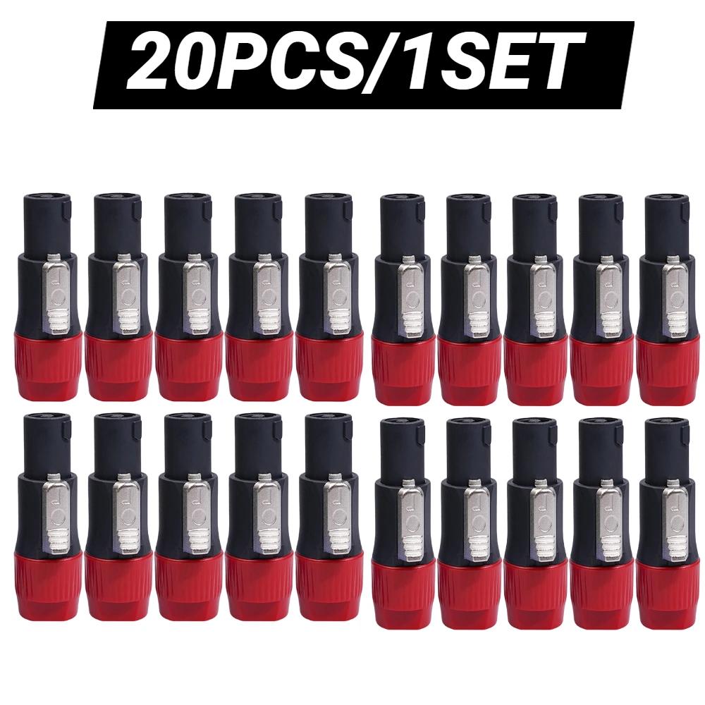 20/10pcs Speaker Connectors 4 Pole 4 Pin Male Audio Cable Adapter Speakon ABS Shell Jack Accessories Ohm Plug For Neutrik NL4FC