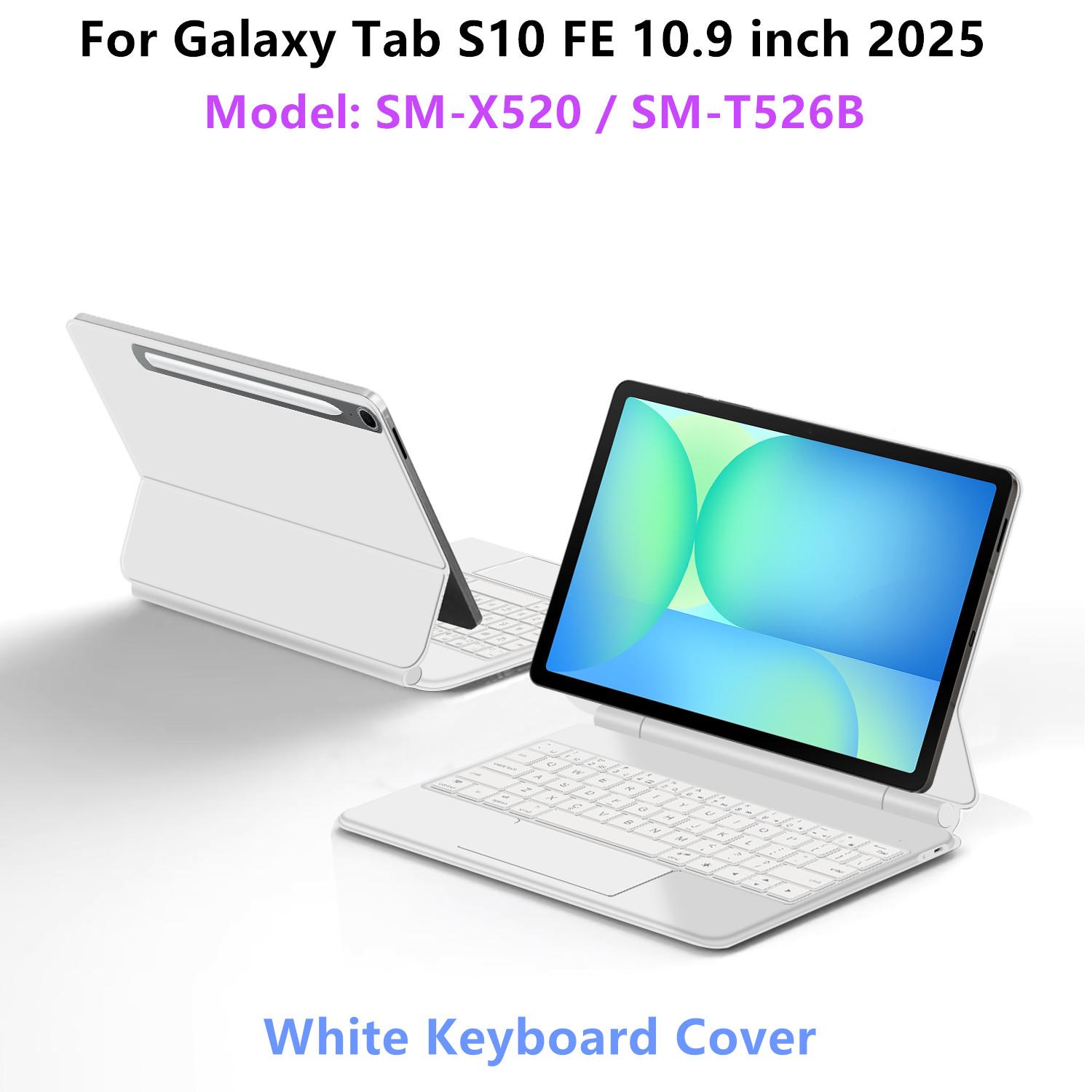 

Магічна клавіатура для Samsung Galaxy Tab S10 FE 10.9 X520 X526 Чохол для Tab S7 S8 S9 FE 11 S10 Lite Розумний чохол-книжка Multi-touch Russian-English