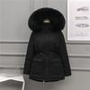 Damen wattierte Jacke Kunstpelzkragen Kapuze Parkas Koreanische Große Größe Baumwolle Jaqueta Taillenzug Midi Länge Jacken