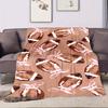 Pink Football Bow Print Flannel Throw Blanket Soft Reversible All Season Bed Sofa Camping Travel Gift