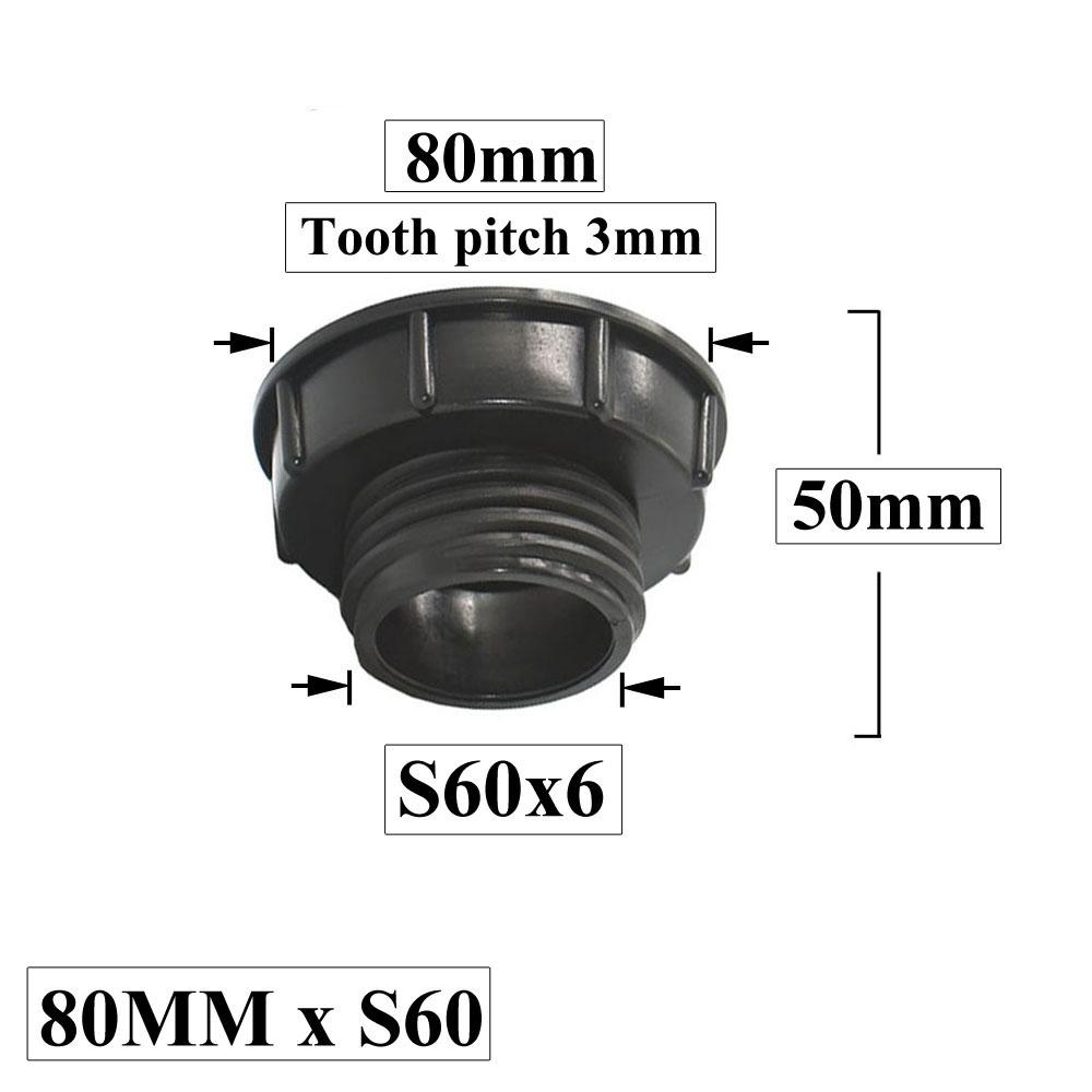 S60 To 1.5" 2" 63/75/80/100mm Thread IBC Tank Adapter Connector Garden Ton Barrel Connect Faucet 1000 Liter IBC Tank Fitting
