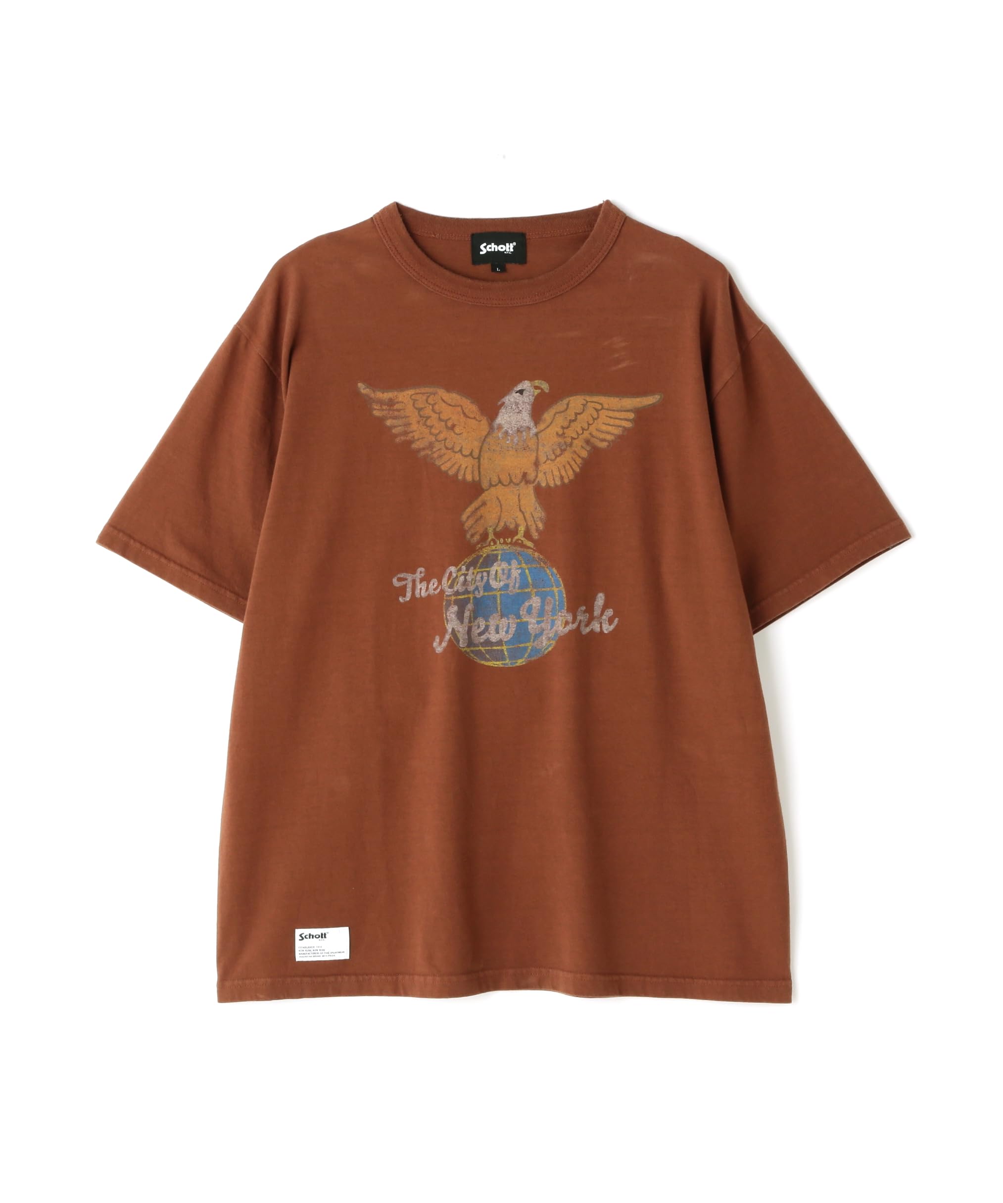 

Schott NYC EAGLE GLOBE T-SHIRT, Men s, Size S, Brown, 782-4134016