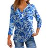 Women's T Shirt Tee Print Button 3/4 Sleeve Tunic Daily Weekend Fashion Basic V- Neck Regular Top