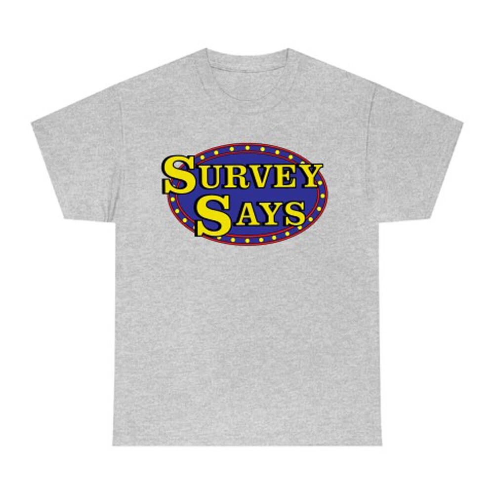 Family Feud Survey Says TV Show Men s Gray T-Shirt Tee Top Unisex 4XL