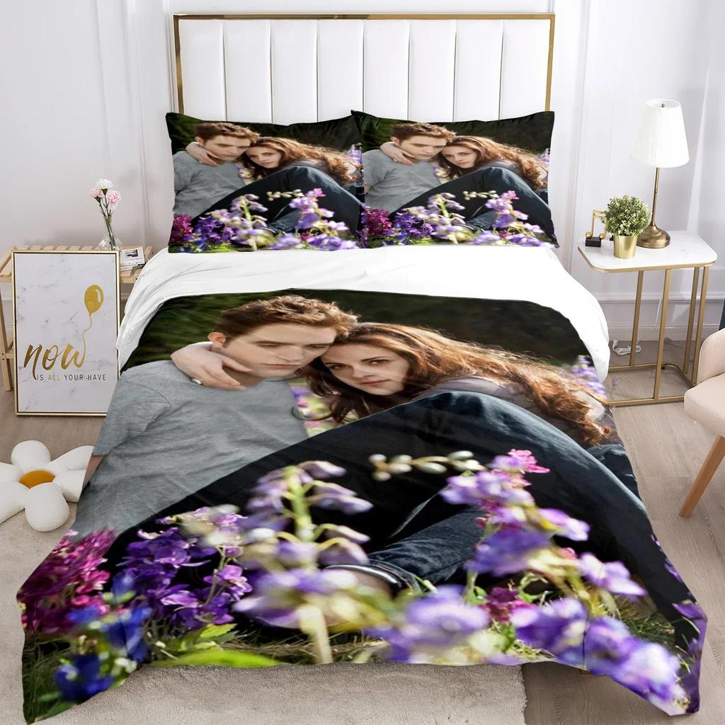 Twilight Print Bedding Set For Bedroom Soft Modern Bedspreads Comefortable Kids Duvet Cover Quilt Cover And Pillowcase
