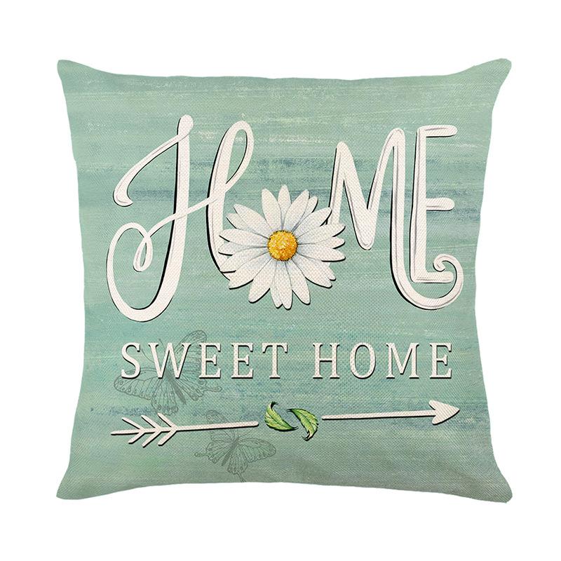 New Spring Daisy Series Printed Pillow Covers Polyester Decorative Living Room Sofa Cushion Covers Bedroom Cushions