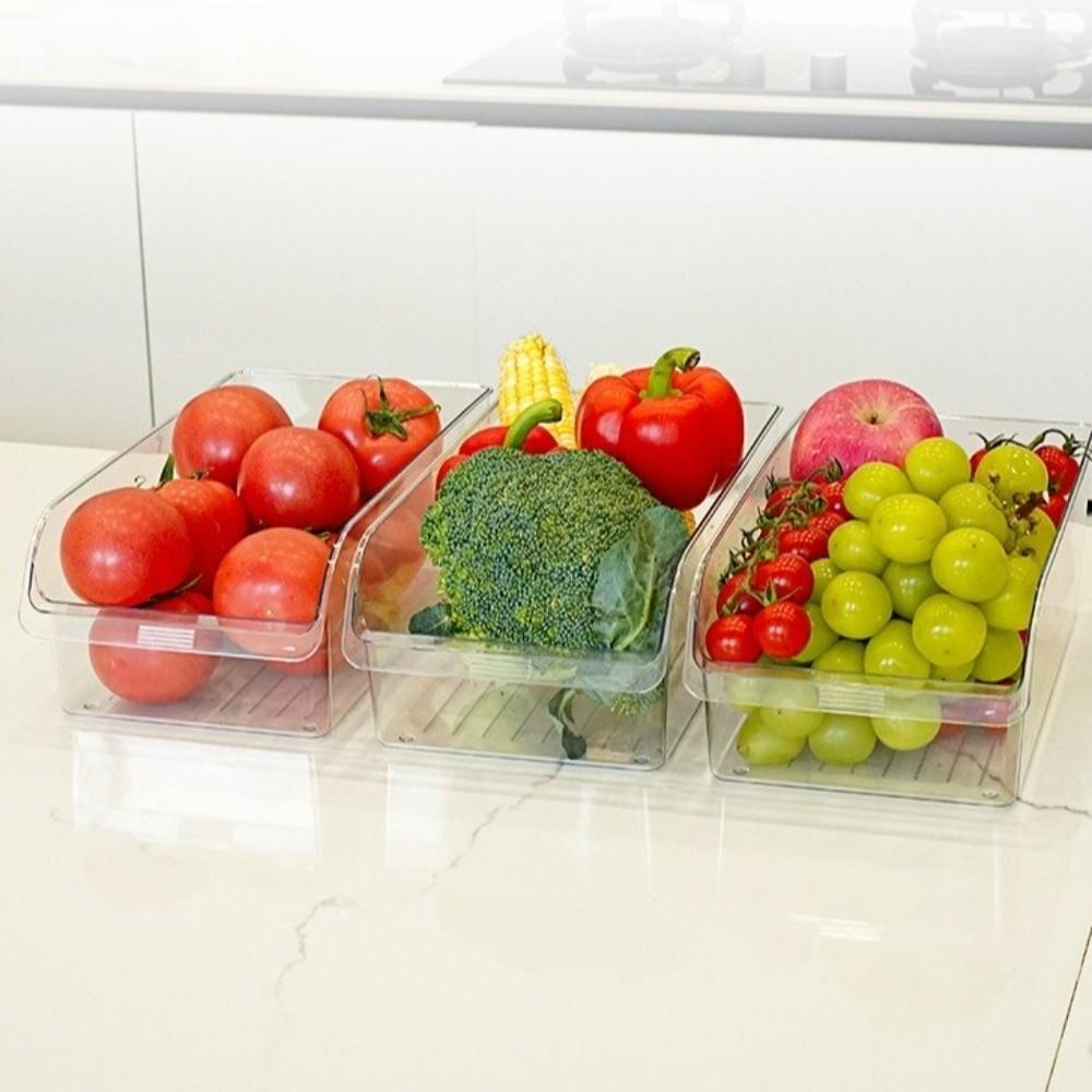 3pcs Transparent Fridge Organizer Box PET Fridge Organizer Containers Egg Storage