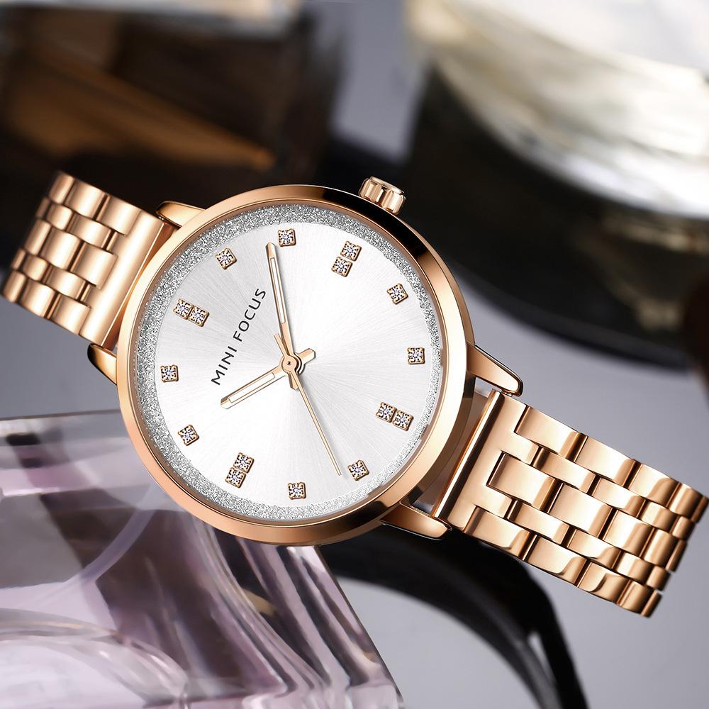 New Simple Diamond-encrusted Women's Watch Japanese Movement Waterproof Steel Band Quartz Women's Watch