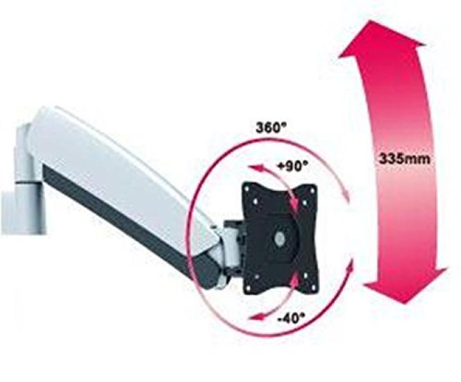 Greenhouse LCD Monitor Arm Clamp Type Gas Spring Type 4-axis GH-AMCA02