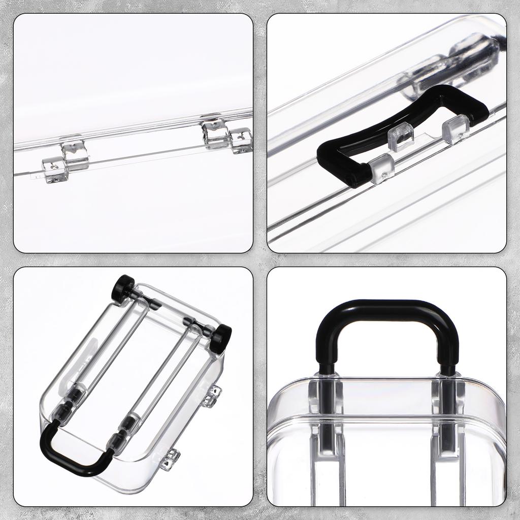 Cute Mini Luggage Storage Box, Clear Suitcase Candy Box for Wedding Favor, Small Trolley Case Creative Jewelry Organizer