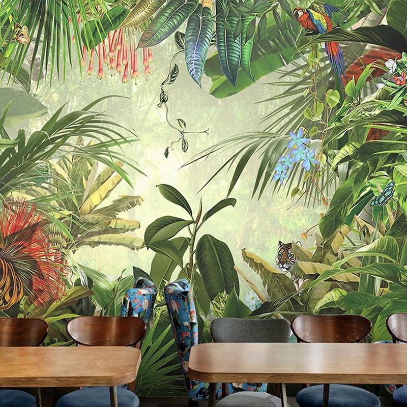 Tropical Rain Forest Photo Wallpaper Restaurant Clubs Ktv Bar Modern Wall Mural Creative Nature Murals