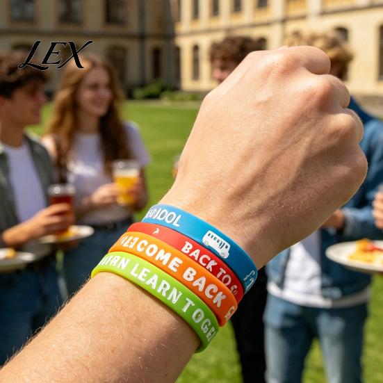 Durable Rubber Wrist Bands for Students 6 Pcs Welcome Back to School Bracelets, First Day of Colorful Theme Party Favors Silicone Wristbands Students,