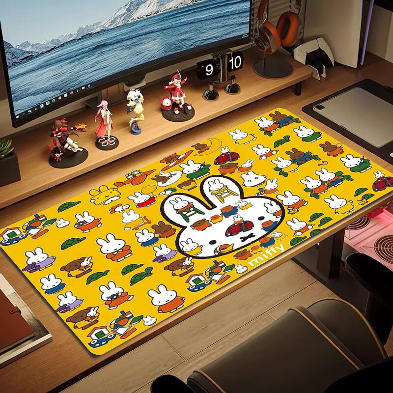 Miffy Color Mouse Pad Large Gaming Table Cushion Non-slip Laptop Tablet Big Mousepad XXL Mat Mini PC Playmat With Lock edge