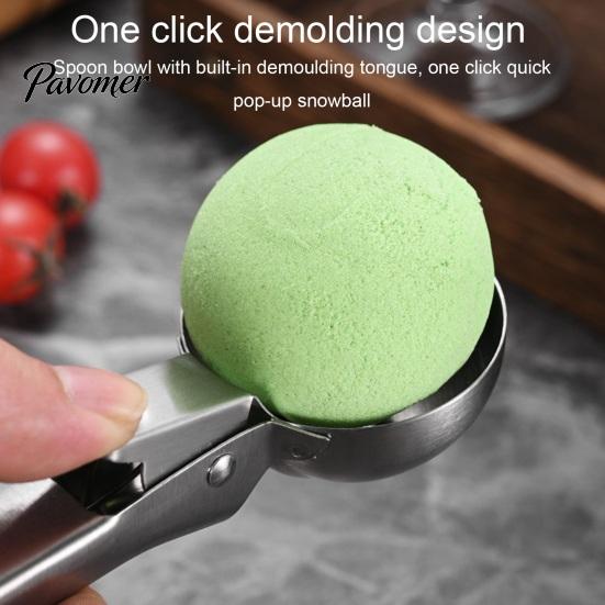 Stainless Steel Ice Cream Scoop with Trigger, Easy Release Hard Clean Kitchen Gadget Dough Scooper, Professional Utensil for Yogurt Gelatos And Baking