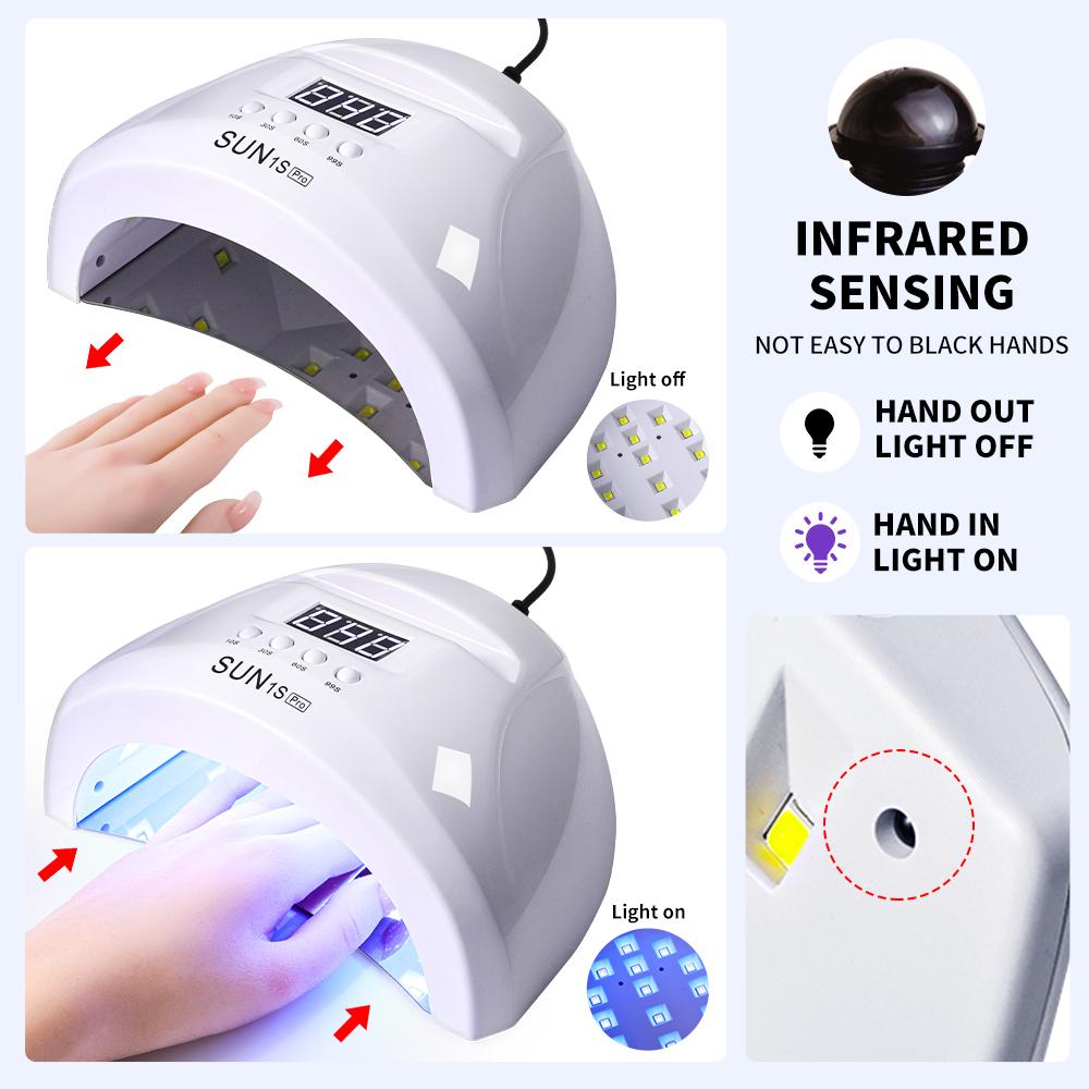 Professional UV LED Nail Dryer 30 Lamp Beads Nail Art Lamp for Gel Polish Nail Lamp 4 Timer Settings Home Manicure Equipment