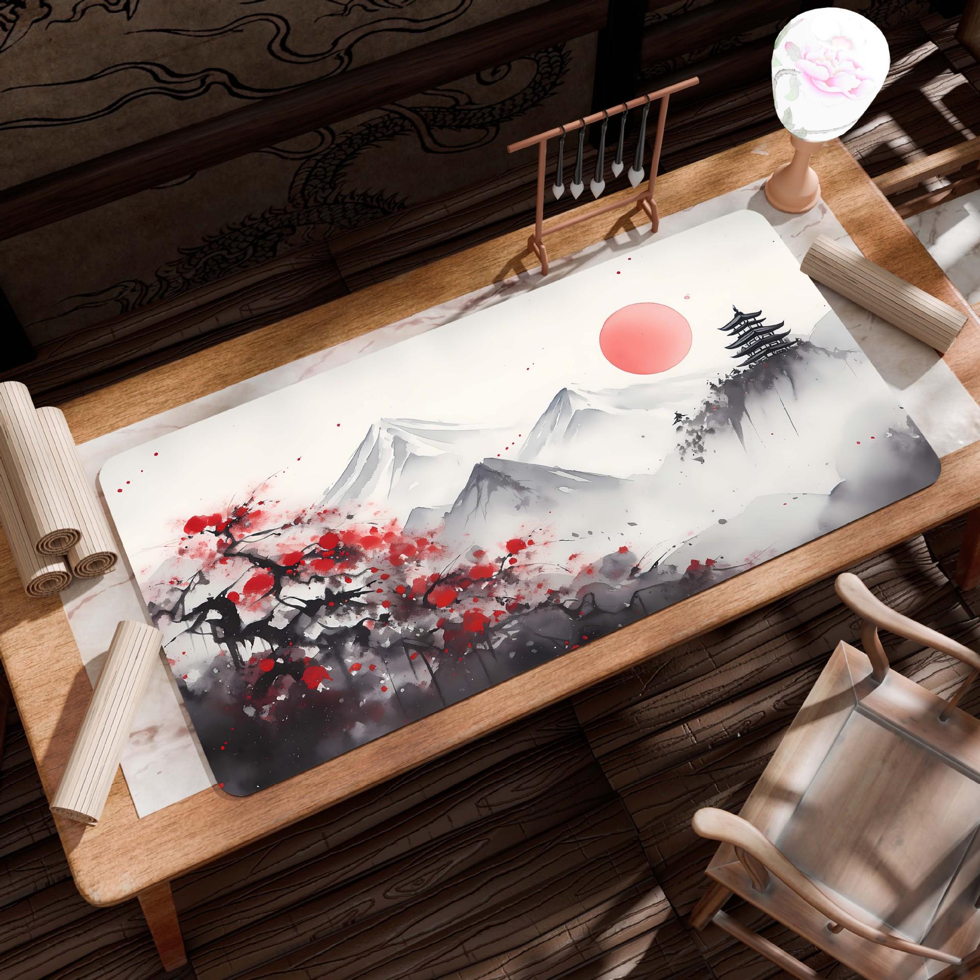 

Очень большой коврик для мыши с древним пейзажем - Толстый, с обработанным краем, Цельный коврик для стола