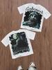 Statue of Liberty Pattern T-shirts Moon Print Comfortable Men Women Oversized Breathable Round Neck Tee Outdoor Street Style Top