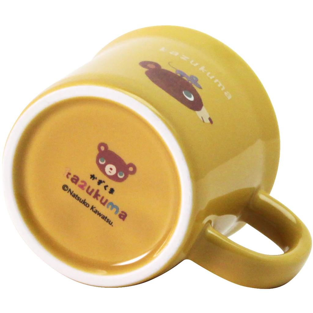 Microwave and Dishwasher Mouse Mustard Mino Made in 233004 "Kazukuma" Mug, Safe, Design, Yellow, Approx. 240ml, Ware, Japan,