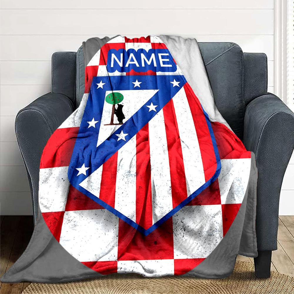 Custom Name Getafe FC Crest Blanket for Couch & Bed, Plush Cozy Fuzzy Blanket Super Soft & Warm Blankets for Fall and Winter. 0908249