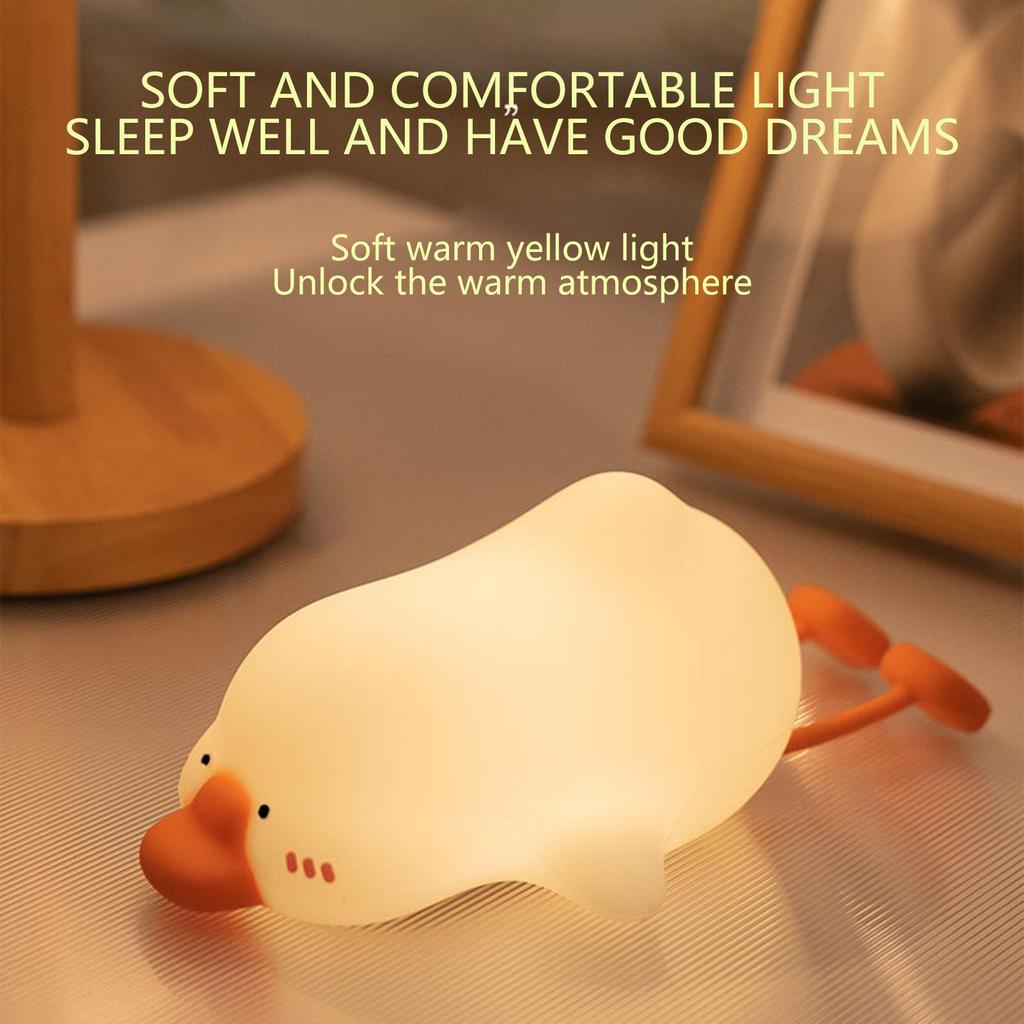 Cute Night Light Adorable Duck Shape With Soft Silicone Funny Night Lamp Dimmable And USB Rechargeable For Living Room Office