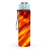 1PC Bright Red Orange Flame Fire Texture Print 750ml Color Plastic Sports Water Bottle Leakproof Flip Straw Lid Suitable for Sports Office Home Use