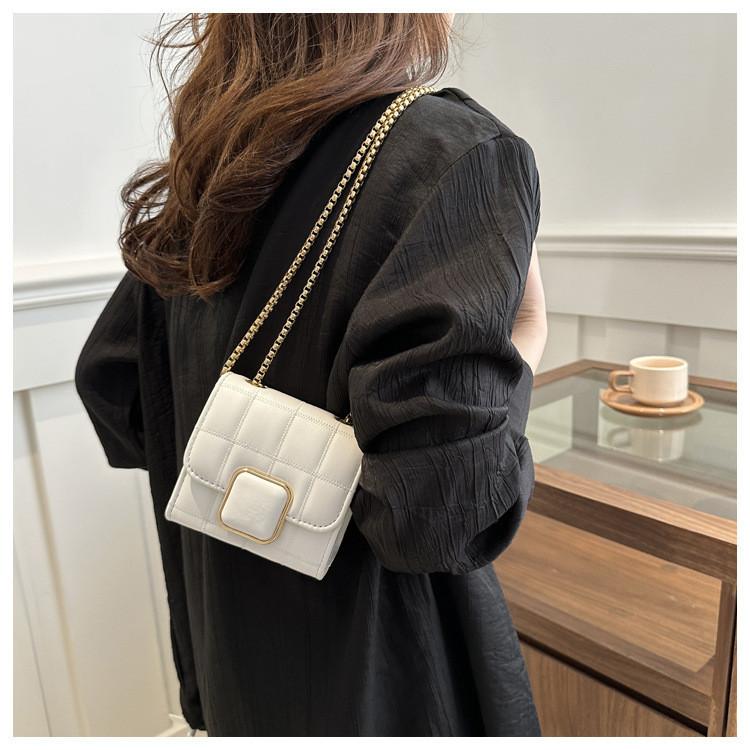 2024 New Fashion Simple Texture Casual Shoulder Bag Women Chain Small Square Bag Korean Version Street Trend