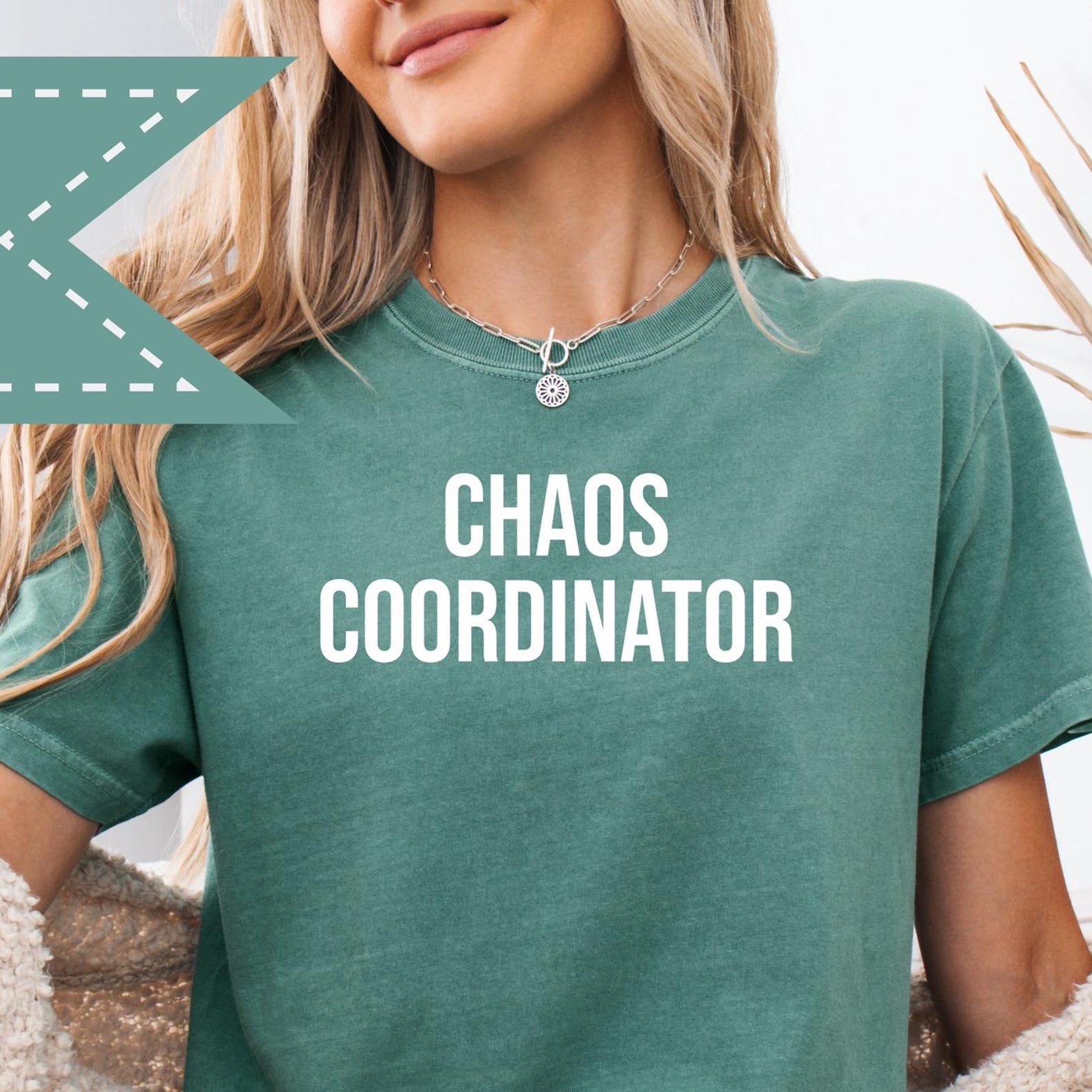 Chaos Coordinator Humor Tee, Oversized Mom Tee, Comfort Colors® Humor Shirt, Grandma Wife Teacher Graphic Tee M