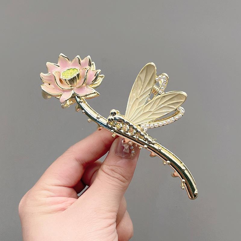 Stilig Fresh Temperament Oil Drop Floral Metal Shark Hair Clip