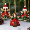 12PCS Wood Christmas Angel Ornaments Hand Painted Angel Tree Decorations  Christmas Tree Decor