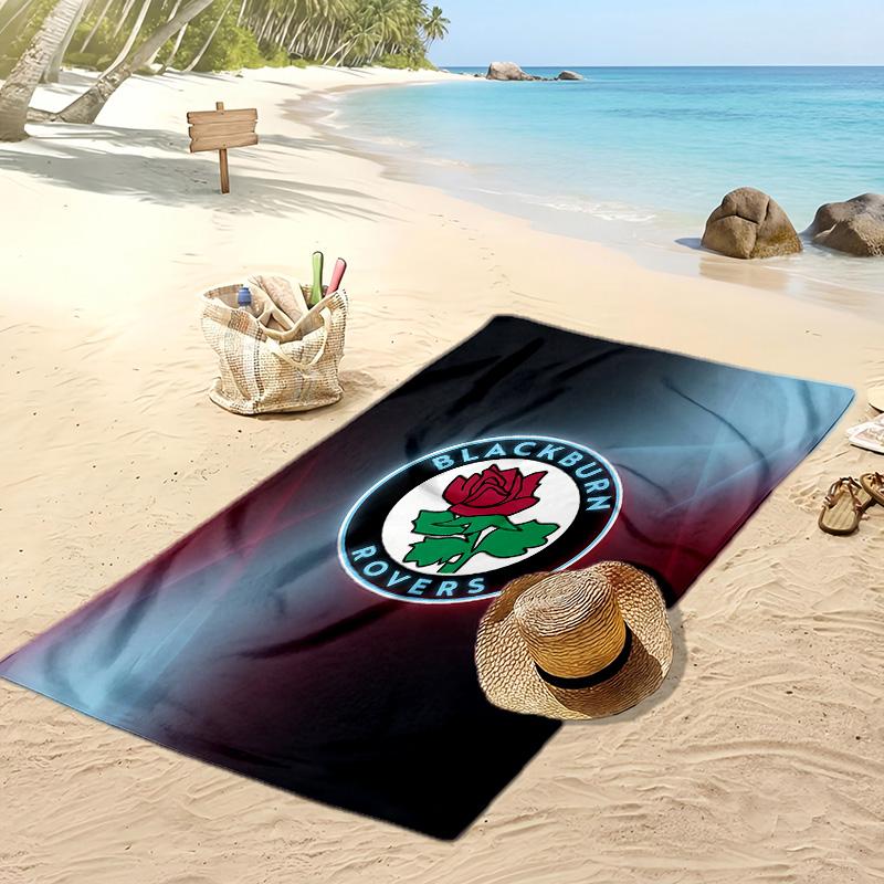 Telo Mare con Stampa Calcio Blackburn Rovers, Telo Grande Morbido Asciugatura Rapida per Spiaggia Campeggio Nuoto