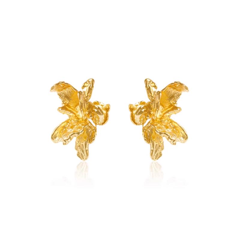 

Iris Textured French Retro Earrings: Women s Unique Luxury Studs in High-End Fashion Design