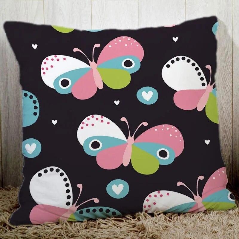 Home Decor Sofa Cushion Cover Butterfly Print Home Decor Pillow Cover Seat Living Room Cushion
