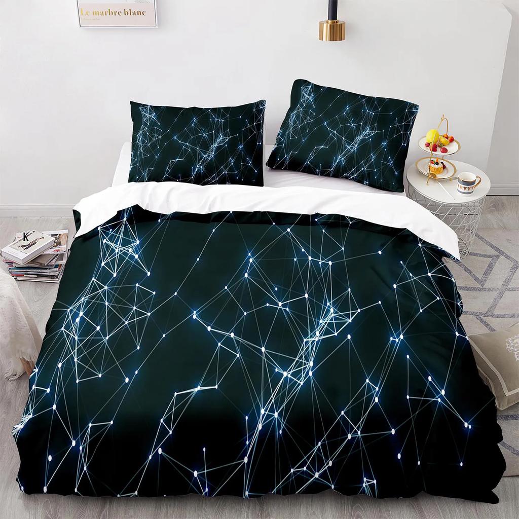 Geometry King Queen Duvet Cover Colorful Pattern Bedding Set For Kids Teens Boys Adult Abstract Art 2/3Pcs Polyester Quilt Cover