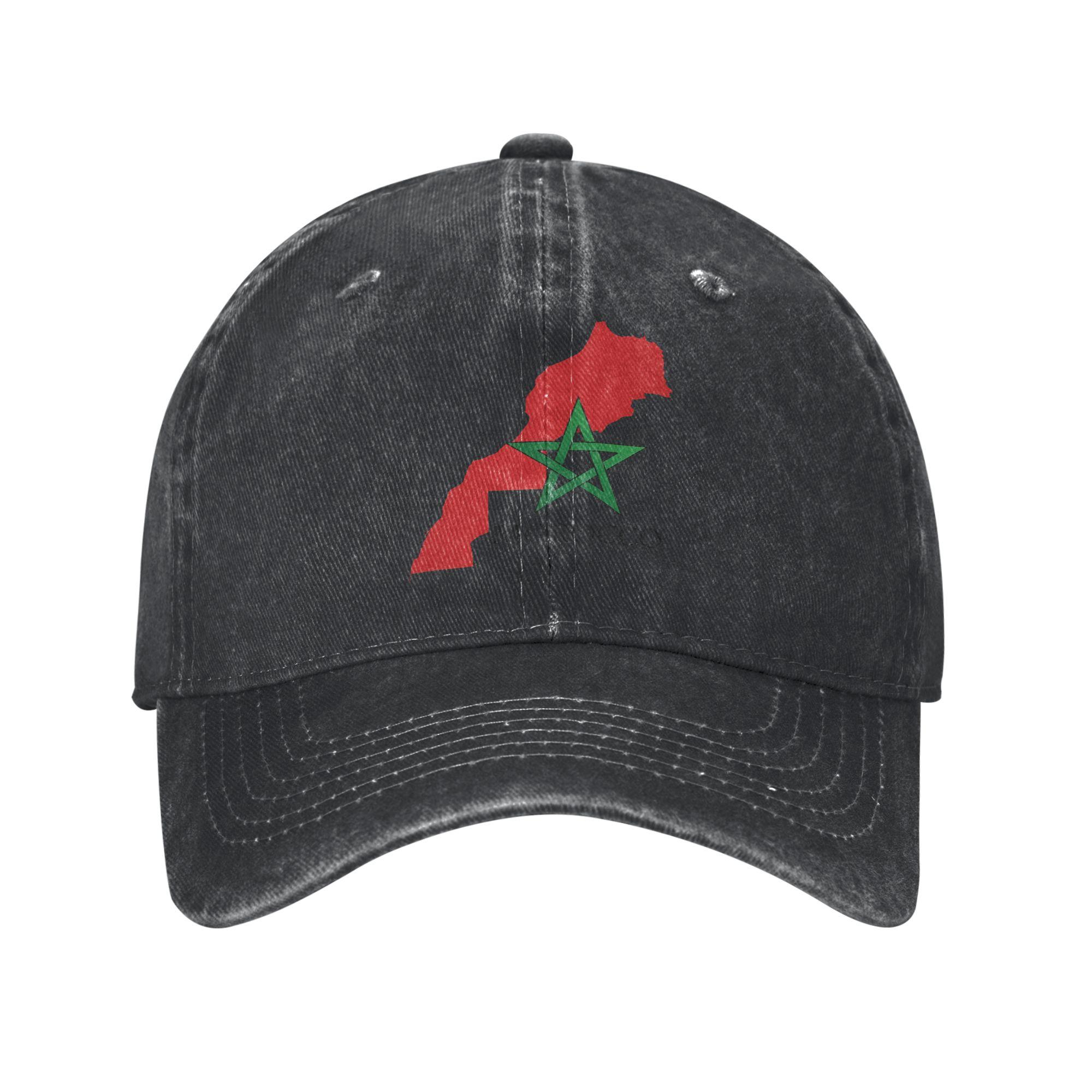 Gorra De Béisbol Informal Con Mapa Del Reino De Marruecos Gorra De Camionero De Verano Gorra De Protección Solar Para Caza Go