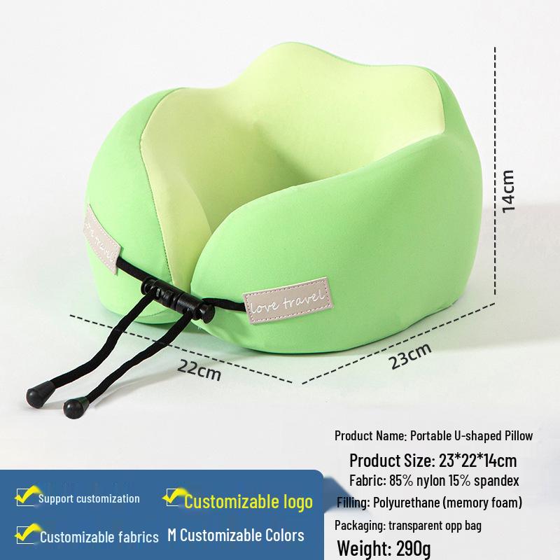 U-Shaped Memory Foam Travel Pillow for Neck and Cervical Spine Support