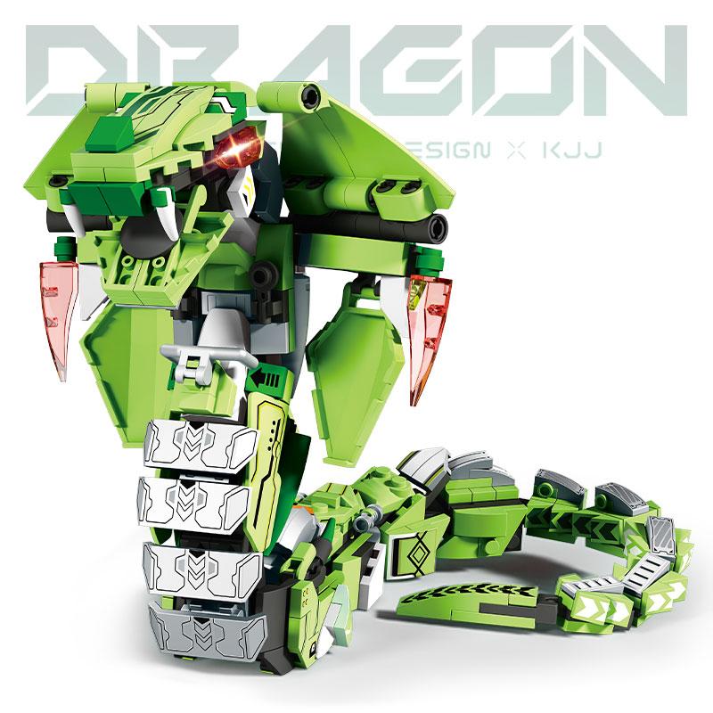 2 v 1 Superhrdina Mecha Stavební kostky Transformující Robot Had Zvíře Kostky DIY Sestavitelná figurka Dětský Narozeninový Vánoční dárek