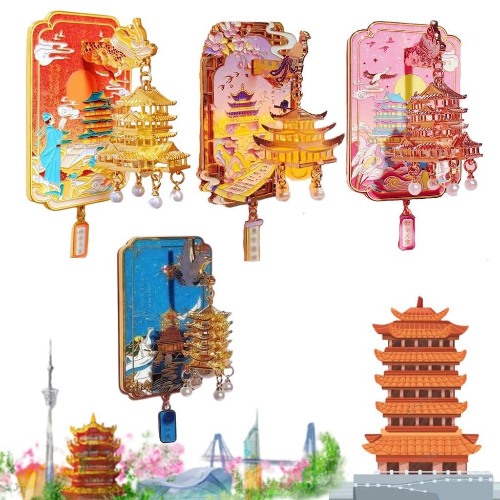 Luminous Cultural And Creative Metal Refrigerator Sticker
