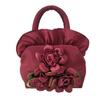 Leaf Hanfu Flower Drawstrings Bag Satin Silk Small Purse Wallet Rose Flower Handbag  Ladies/Girls