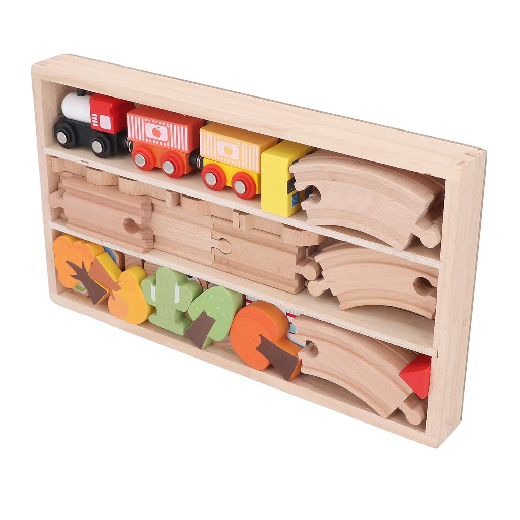 Wooden Train Track Set Hand Eye Coordination Educational Children Toy Railway Kit for Railway Toys