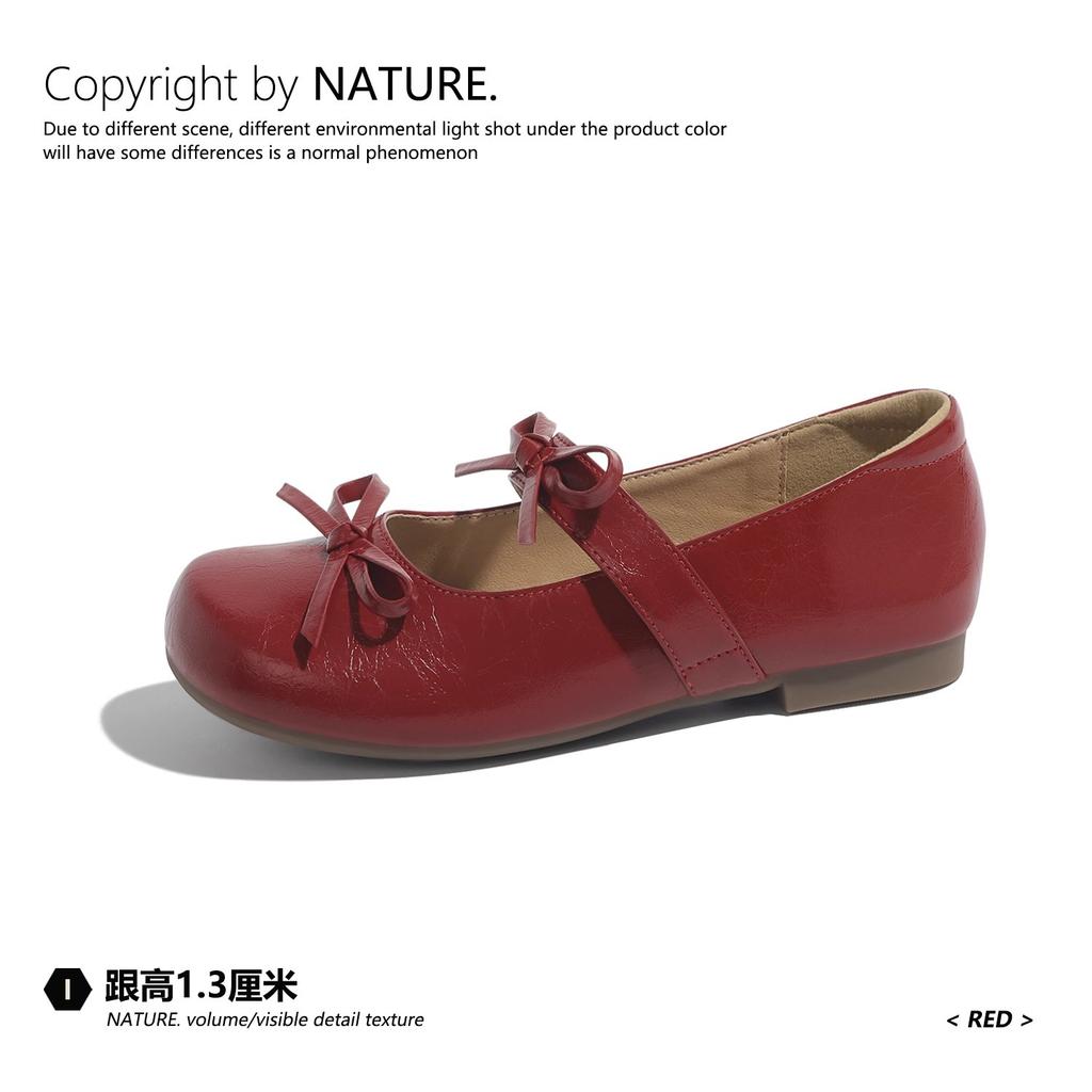Fairy Style Bow Square Head Mary Jane Shoes 2025 Spring and Summer New Versatile Skirt Temperament Single Shoes Women's Shoes
