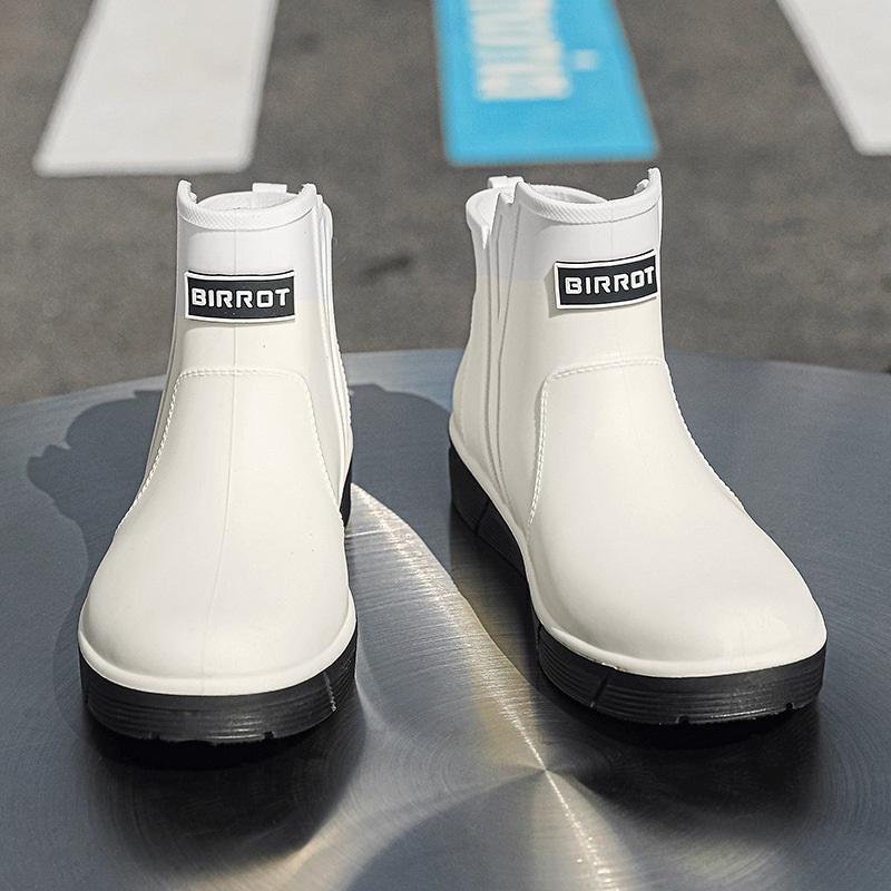

Мужская уличная мода Низкие Нескользящие Водонепроницаемые Ботинки Резиновые сапоги 44 белый