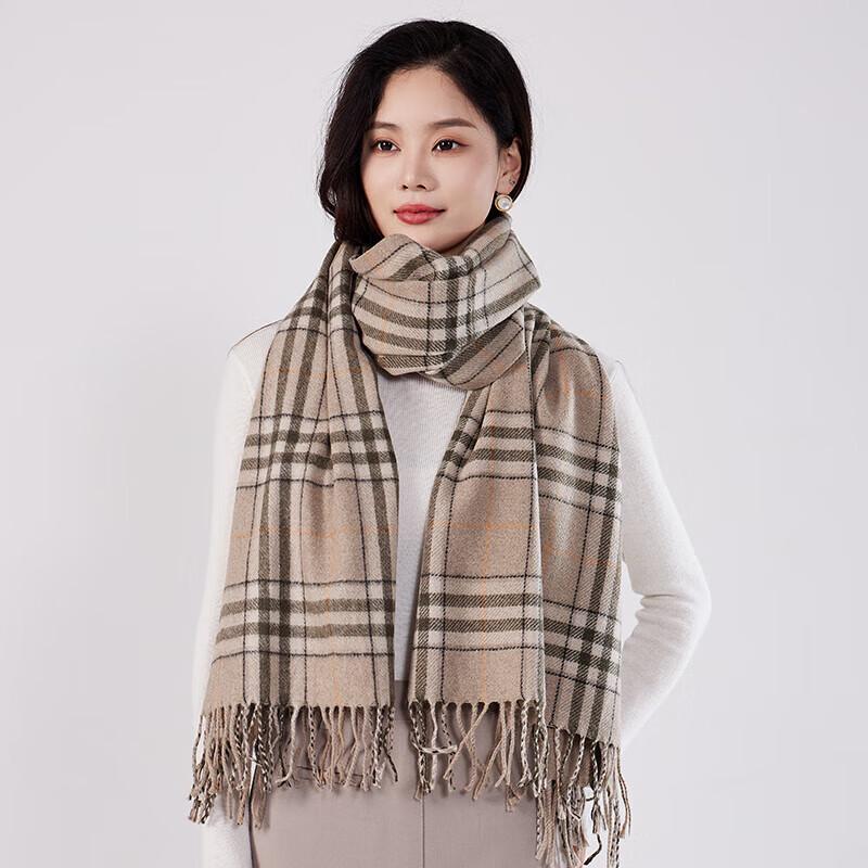 HAOMAN TEXTIELS Cashmere Blend Plaid Scarf Shawl