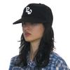 WASHED PW EMBROIDERED GRANDAD CAP_BLACK